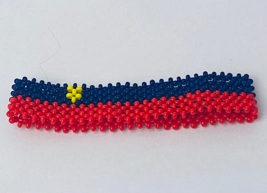 Liechtenstein  flag hand made fosbrace beads bracelet