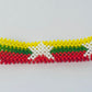 Maynmar flag hand made fosbrace beads bracelet