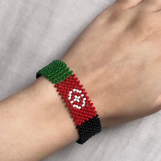 Afghanistan flag beads bracelet hand made