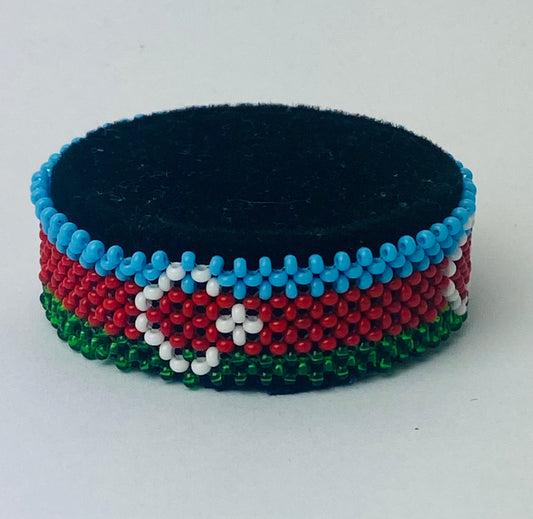 Azerbaijan flag hand made fosbrace beads bracelet