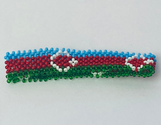 Azerbaijan flag hand made fosbrace beads bracelet