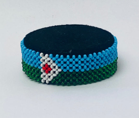 Djbouti flag hand made fosbrace beads bracelet