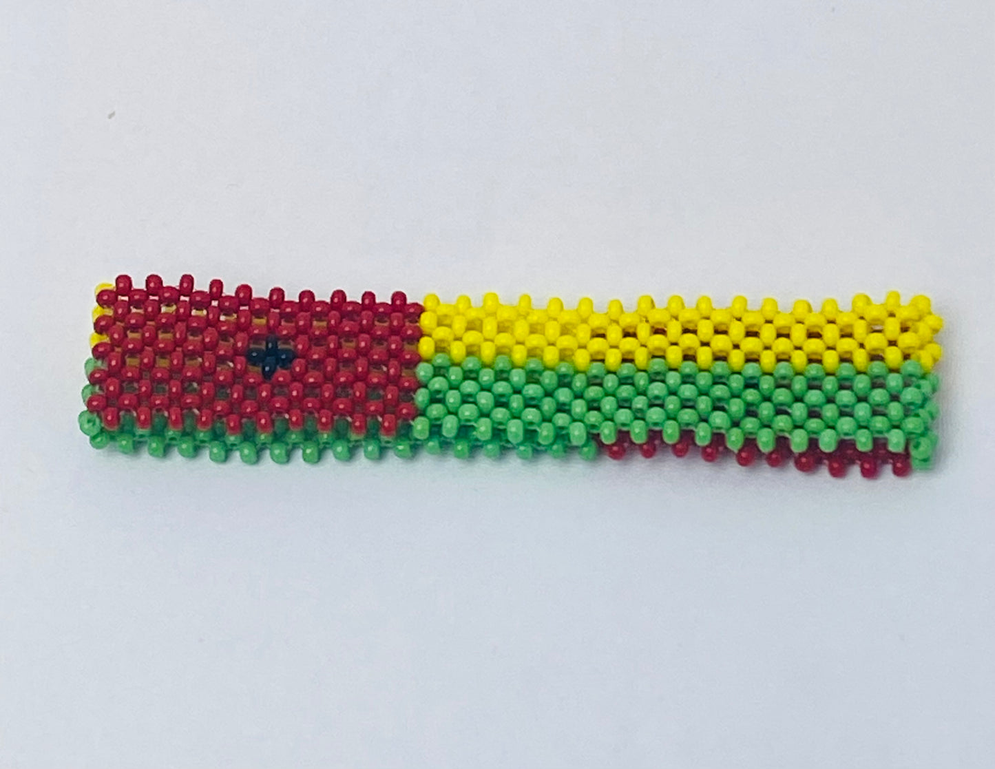 Guinea bissau flag hand made fosbrace beads bracelet