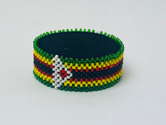 Zimbabwe flag hand made fosbrace beads bracelet