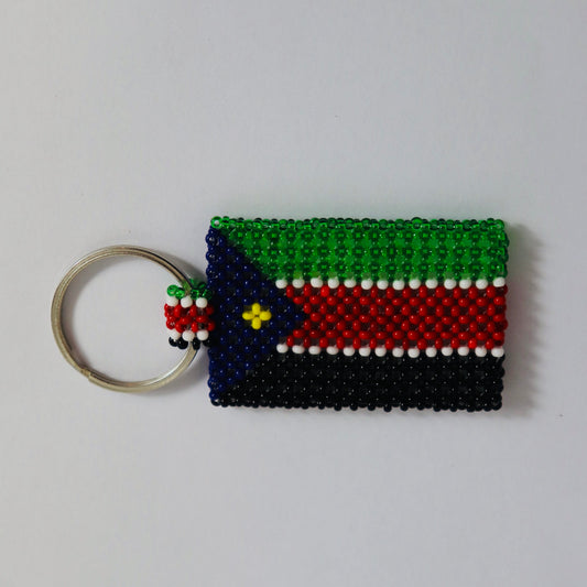 South Sudan flag hand made beads key chain