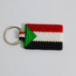 Sudan flag hand made beads key chain