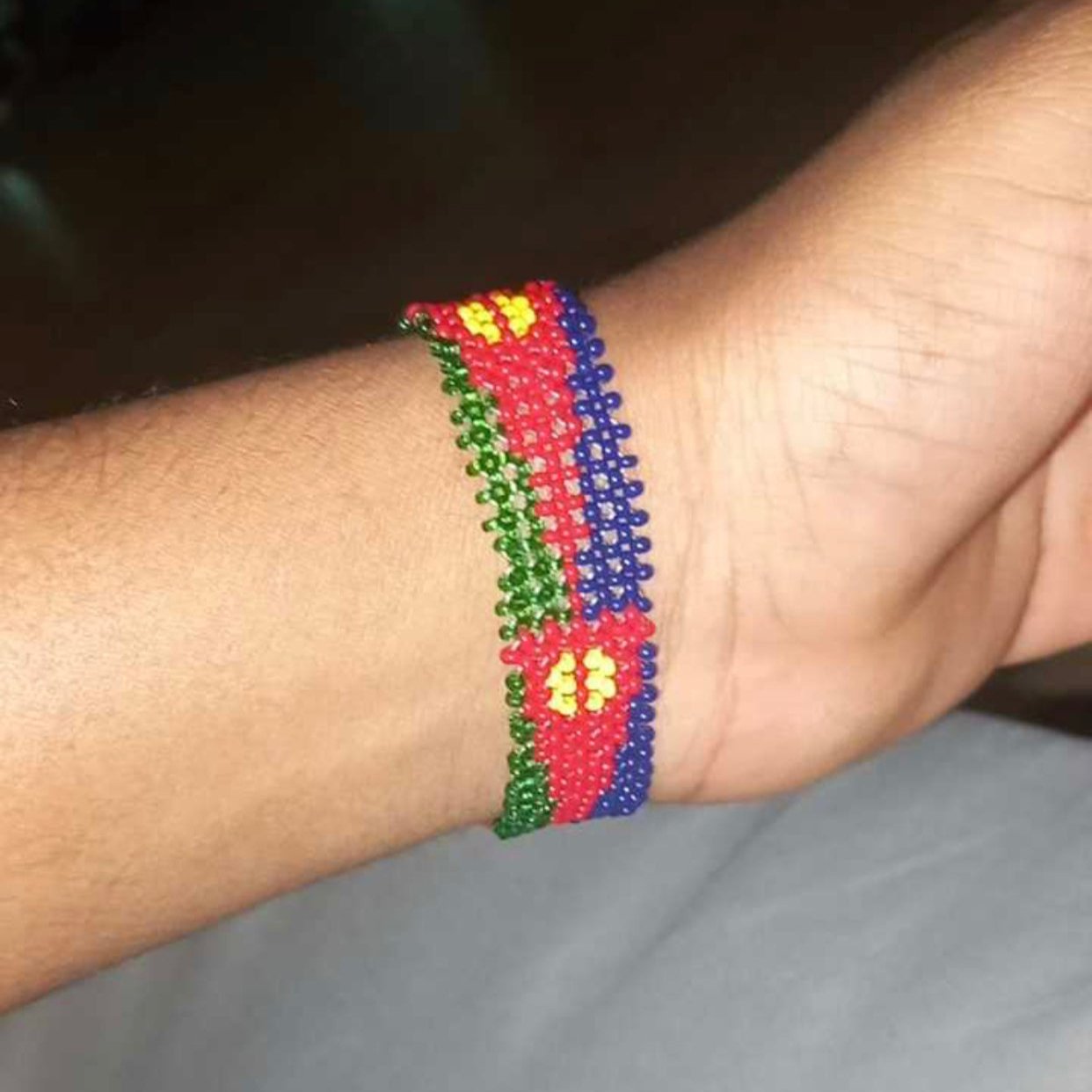 Eritrea flag hand made fosbrace beads bracelet