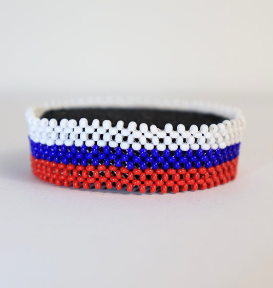 Russia flag beads bracelet hand made