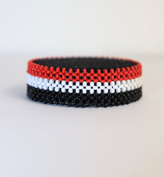 Yemen flag bracelet hand made beads