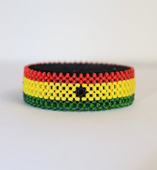 Ghana flag beads bracelet hand made