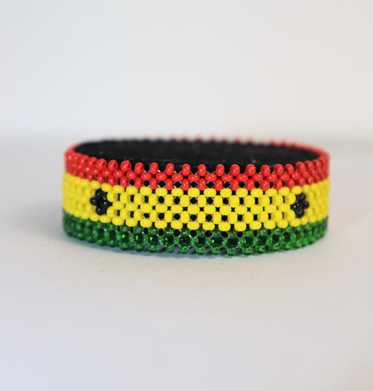 Ghana flag beads bracelet hand made