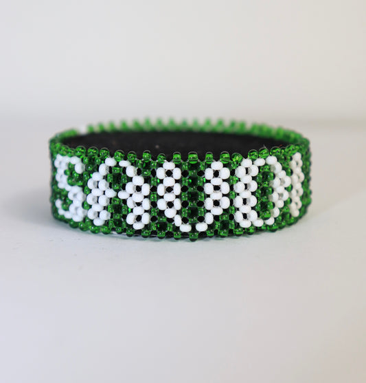 Saudi flag beads bracelet with sword