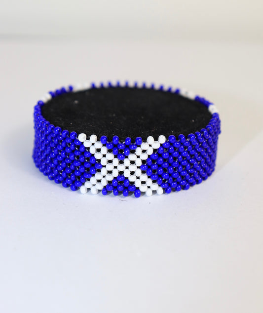 Scotland flag bead bracelet