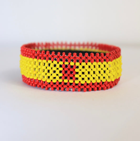 Spain flag beads bracelet