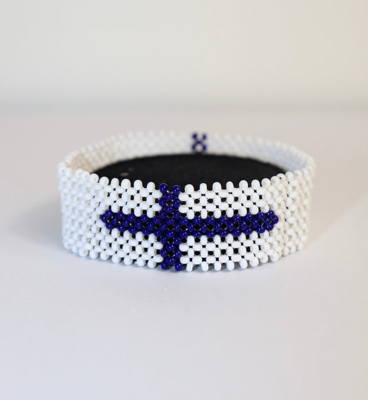 Finland flag beads bracelet